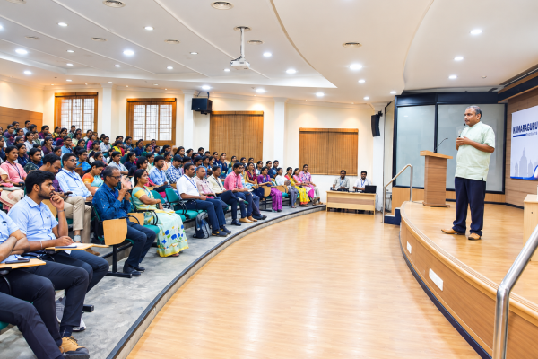 Prof. Seshadri Ramkumar visited KCT on 28–29 July 2025 for capacity-building sessions on lifesaving advanced textiles, open-source publishing, and grantsmanship. The AATCC–KCT Student Chapter was inaugurated with 30+ founding members.